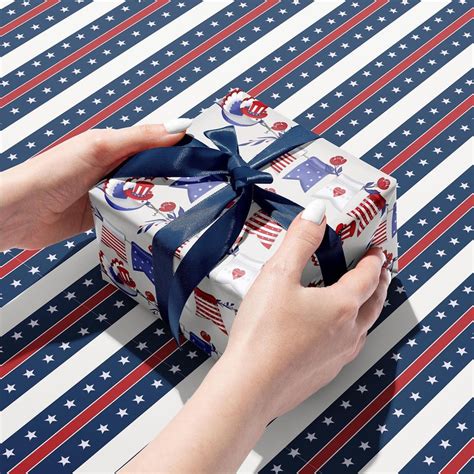 patriotic gift wrapping paper